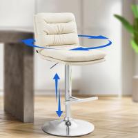 Barhocker Damar Kunstleder chrom creme Barhocker Damar Kunstleder chrom creme