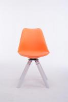 Besucherstuhl Troyes Kunstleder Square weiß (eiche) orange Besucherstuhl Troyes Kunstleder Square weiß (eiche) orange