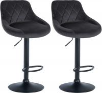 2er Set Barhocker Lazio Samt schwarz dunkelgrau 2er Set Barhocker Lazio Samt schwarz dunkelgrau