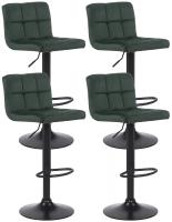 4er Set Barhocker Feni Samt grün 4er Set Barhocker Feni Samt grün