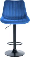 2er Set Barhocker Toni Samt schwarz blau 