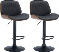 2er Set Barhocker Nova Kunstleder walnuss/schwarz 