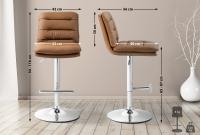 Barhocker Damar Kunstleder chrom hellbraun Barhocker Damar Kunstleder chrom hellbraun