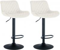 2er Set Barhocker Minosa Samt creme 2er Set Barhocker Minosa Samt creme