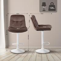 Barhocker Laurel Samt weiß braun 