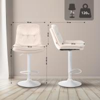 Barhocker Laurel Samt weiß creme Barhocker Laurel Samt weiß creme