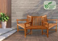 Baumbank Kenna mit Armlehne halbrund 200 cm teak Baumbank Kenna mit Armlehne halbrund 200 cm teak