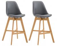 2er Set Barhocker Cannes Kunstleder natura grau 2er Set Barhocker Cannes Kunstleder natura grau