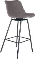 Barhocker Weston Schwenkbar Samt grau 