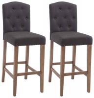 2er Set Barhocker Louise Stoff antik-hell dunkelgrau 2er Set Barhocker Louise Stoff antik-hell dunkelgrau