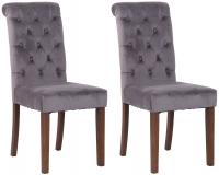 2er Set Esszimmerstühle Lisburn Samt dunkelgrau 2er Set Esszimmerstühle Lisburn Samt dunkelgrau