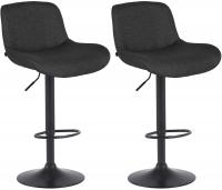 2er Set Barhocker Solon Schwarz Stoff  schwarz 