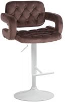 Barhocker Dublin Samt weiß braun Barhocker Dublin Samt weiß braun
