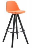 Barhocker Franklin Vollgepolstert Kunstleder Square Schwarz (eiche) orange