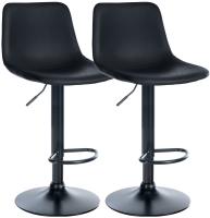 2er Set Barhocker Divo Kunstleder schwarz schwarz 2er Set Barhocker Divo Kunstleder schwarz schwarz