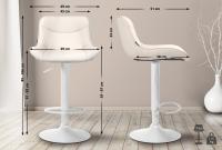 2er Set Barhocker Vonore Kunstleder weiß creme 2er Set Barhocker Vonore Kunstleder weiß creme