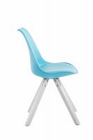 4er Set Stühle Toulouse Kunstleder weiß (eiche) Square blau 4er Set Stühle Toulouse Kunstleder weiß (eiche) Square blau