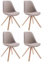 4er Set Besucherstuhl Toulouse Stoff Square Natura taupe