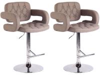 2er Set Barhocker Dublin Stoff taupe 2er Set Barhocker Dublin Stoff taupe