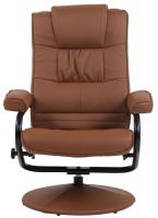 Sessel Ennis mit Fußhocker hellbraun 