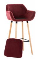 2er Set Barhocker Grant Samt rot 