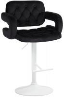 Barhocker Dublin Samt weiß schwarz 