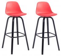 2er Set Barhocker Avika Kunststoff schwarz rot 2er Set Barhocker Avika Kunststoff schwarz rot