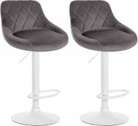 2er Set Barhocker Lazio Samt weiß grau 2er Set Barhocker Lazio Samt weiß grau