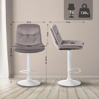Barhocker Laurel Samt weiß grau 