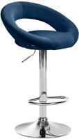 Barhocker Olinda Samt chrom blau Barhocker Olinda Samt chrom blau