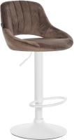 Barhocker Milet Samt weiß braun Barhocker Milet Samt weiß braun