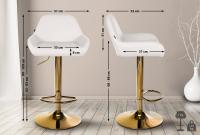 Barhocker Braga Gold Kunstleder weiß Barhocker Braga Gold Kunstleder weiß