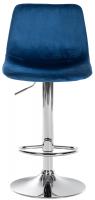 Barhocker Divo Samt Chrom blau Barhocker Divo Samt Chrom blau