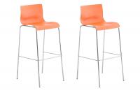 2er Set Barhocker Hoover Kunststoff 4-Fuß Gestell chrom orange 2er Set Barhocker Hoover Kunststoff 4-Fuß Gestell chrom orange
