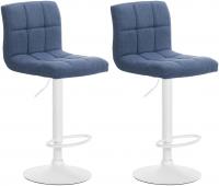 2er Set Barhocker Calma Stoff weiß blau 2er Set Barhocker Calma Stoff weiß blau