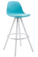 Barhocker Franklin Kunstleder Rund Weiß (eiche) blau Barhocker Franklin Kunstleder Rund Weiß (eiche) blau