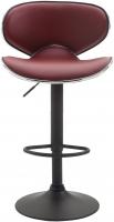 2er Set Barhocker Las Vegas V2 Kunstleder schwarz bordeauxrot 