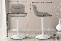Barhocker Vonore Stoff weiß taupe Barhocker Vonore Stoff weiß taupe