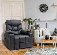 Sessel Andover Echtleder schwarz 