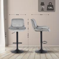 2er Set Barhocker Solon Schwarz grau 2er Set Barhocker Solon Schwarz grau