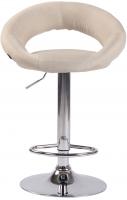 2er Set Barhocker Olinda Stoff Chrom creme 