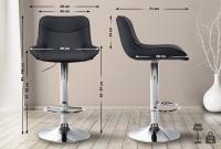 2er Set Barhocker Vonore Kunstleder chrom schwarz 