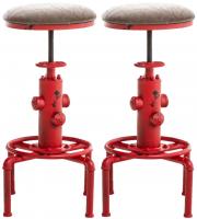 2er Set Barhocker Lumos Vintage Kunstleder rot braun 2er Set Barhocker Lumos Vintage Kunstleder rot braun
