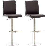 2er Set Barhocker Cadiz Kunstleder edelstahl braun 2er Set Barhocker Cadiz Kunstleder edelstahl braun