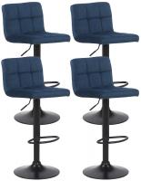 4er Set Barhocker Feni Samt blau 