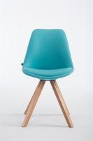 Besucherstuhl Laval Square natura (eiche) blau 