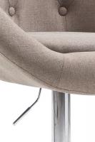 Barhocker London V2 Stoff chrom taupe 