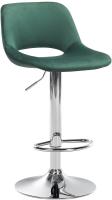 Barhocker Camden Samt chrom grün Barhocker Camden Samt chrom grün