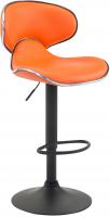 2er Set Barhocker Las Vegas V2 Kunstleder schwarz orange 