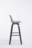 Barhocker Avika Stoff Schwarz taupe 